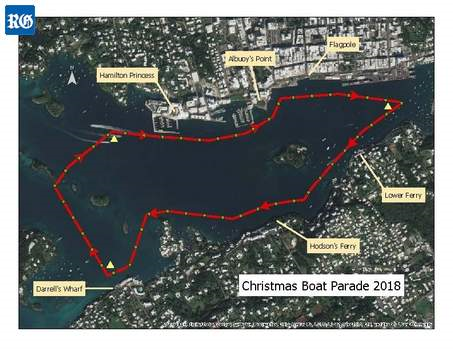 2018 Bermuda Boat Parade route