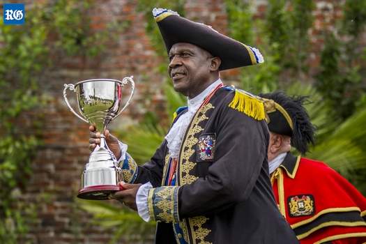Hamilton Town Crier with trophy