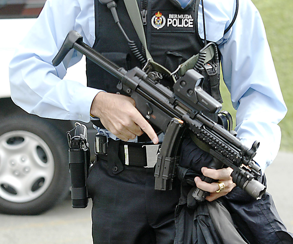 Bermuda Police with weapon