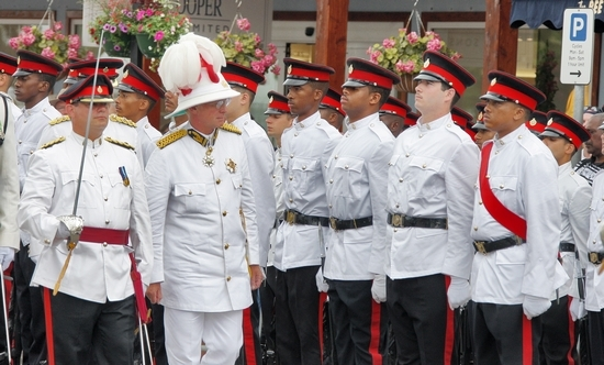 Bermuda Regiment being inspected by the Governor
