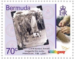 Lord Baden Powell inspecting Cubs in Bermuda 1930