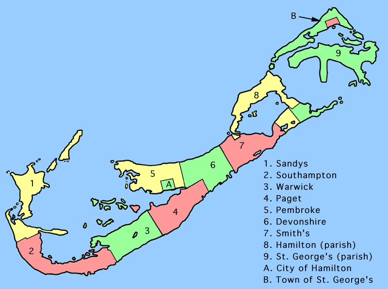 Bermuda Parishes map