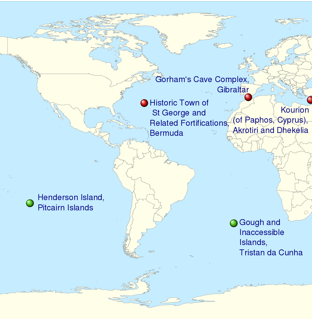 Overseas British UNESCO World Heritage sites