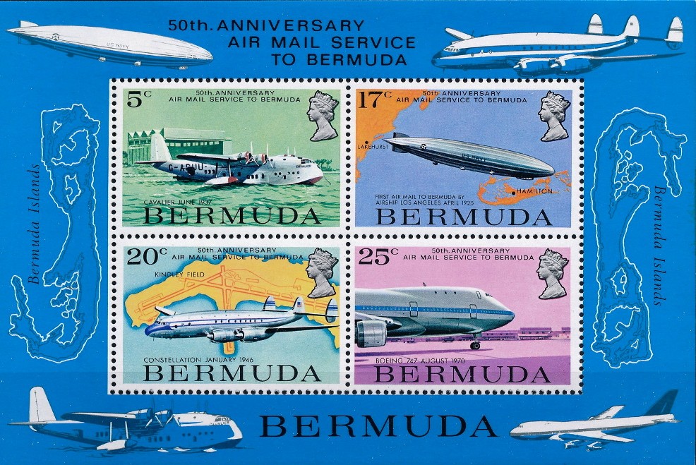 aviation 1987 Bermuda postage stamps