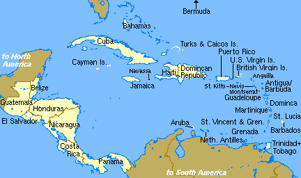 Caribbean map