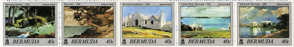 1987 Winslow Homer Bermuda postage stamps