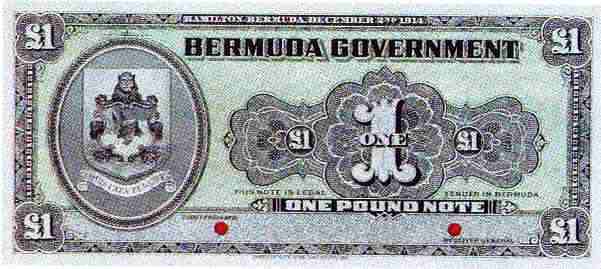 First Bermuda Government  sterling note, 1914