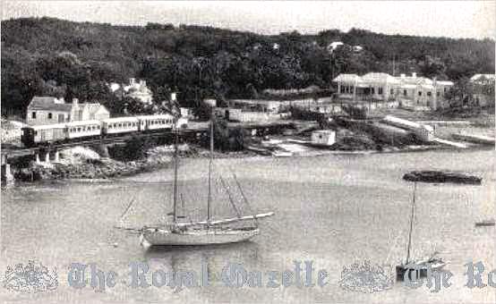 Baileys Bay train passing by 1932