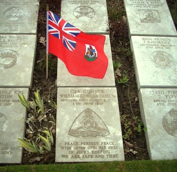 war grave of gunner Easton