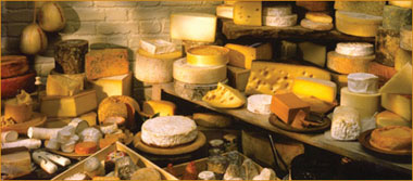 fine cheese at restaurant