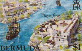 Forts on a Bermuda stamp